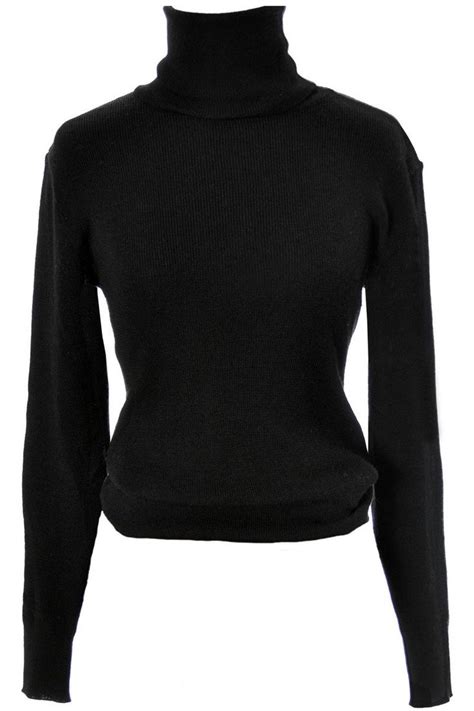 Yves Saint Laurent YSL Black Wool Turtleneck 